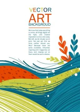 Rectangle with abstract strokes below. The inscription on the white. Vector Stock Illustration