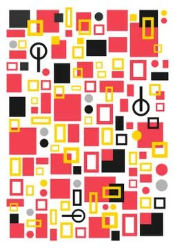 Rectangle and circle pattern abstract geometric background. Vector illustrati Stock Illustration