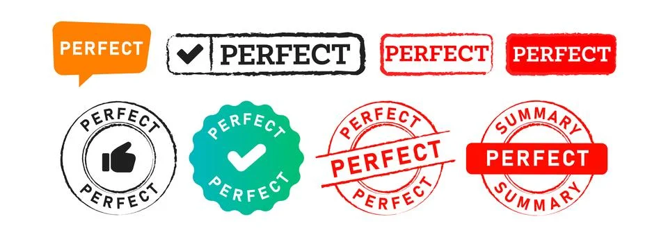Rectangle and circle shape rubber stamp label sticker sign perfect nice Stock Illustration