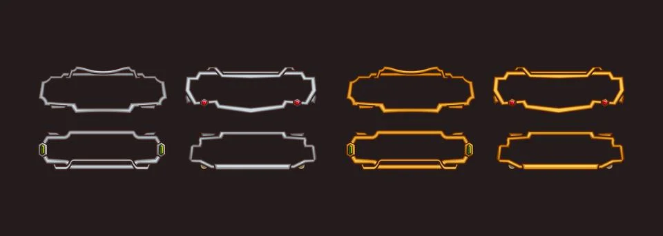 Rectangle avatar frames, medieval ui game borders Illustrazione stock