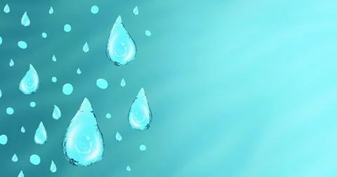 Rectangle banner with 3d Illustration a drop of clean drinking water on right Stock Illustration