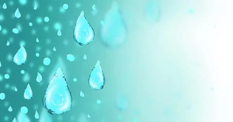 Rectangle banner with 3d Illustration a drop of clean drinking water on right Stock Illustration