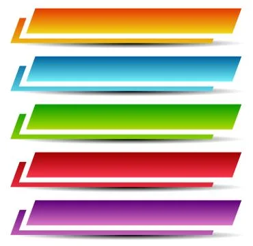 Rectangle banners / buttons / labels in several color Illustrazione stock
