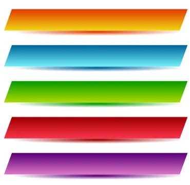 Rectangle banners / buttons / labels in several color Illustrazione stock