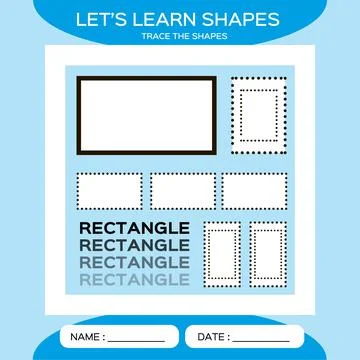 Rectangle. Basic geometric shapes. Elements for children. Learn Shapes Stock Illustration