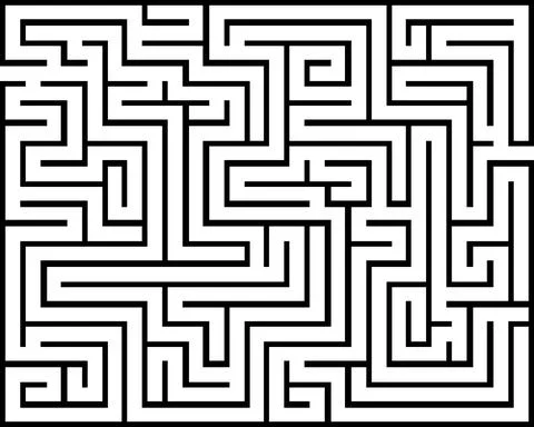 Rectangle black maze isolated Stock Illustration