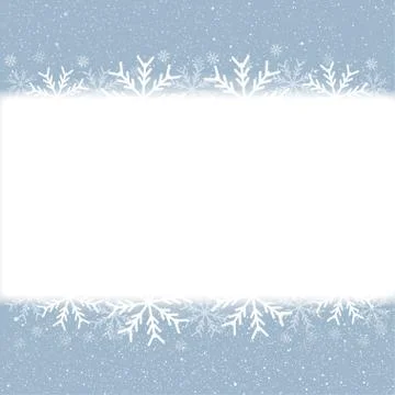 Rectangle. Blank banner. Snowflakes. Snow. Stock Illustration