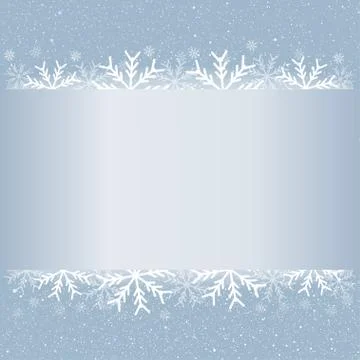 Rectangle. Blank banner. Snowflakes. Snow. Stock Illustration