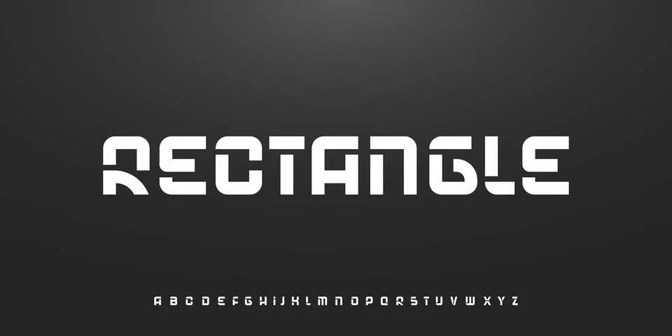 Rectangle Blocks Font Logo Future Alphabet Bold Geometric Letter Set Modern 스톡 일러스트
