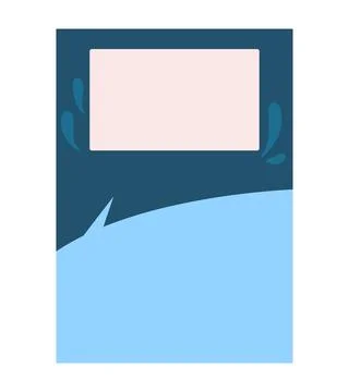Rectangle blue shape with naturalistic brochure element design イラスト素材