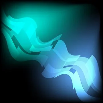 Rectangle blue wave glow in the dark abstract background Stock Illustration