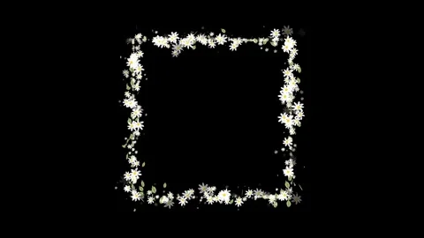 Rectangle Border Frame Animation with Glowing Icons. 스톡 동영상 336036062