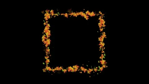 Rectangle Border Frame Animation with Glowing Icons. 스톡 동영상 336036063