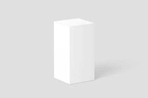 Rectangle Box White Blank 3D Rendering Mockup Stock Illustration