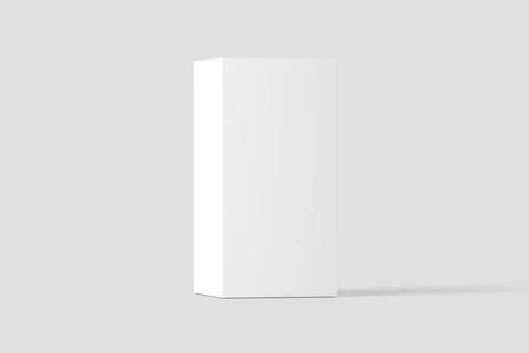 Rectangle Box White Blank 3D Rendering Mockup Stock Illustration