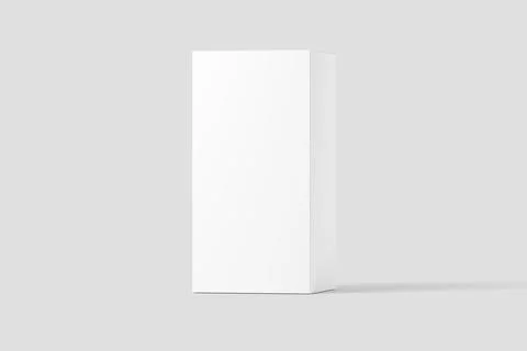 Rectangle Box White Blank 3D Rendering Mockup Stock Illustration