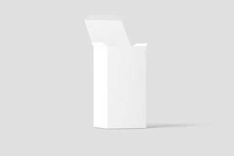 Rectangle Box White Blank 3D Rendering Mockup Stock Illustration
