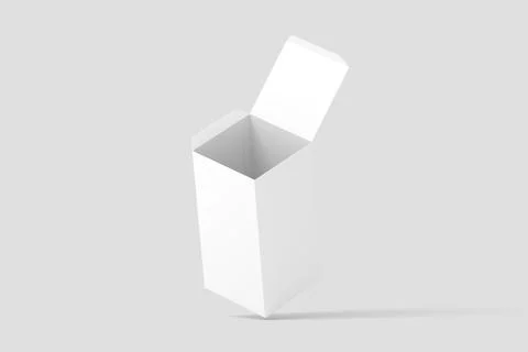 Rectangle Box White Blank 3D Rendering Mockup Stock Illustration