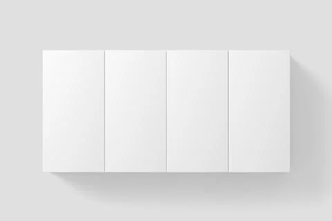 Rectangle Box White Blank 3D Rendering Mockup Stock Illustration