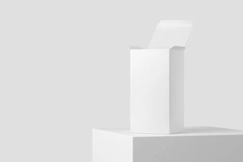 Rectangle Box White Blank 3D Rendering Mockup Stock Illustration