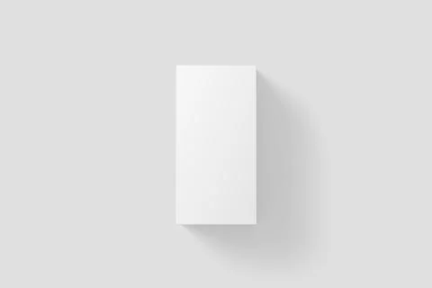 Rectangle Box White Blank 3D Rendering Mockup Stock Illustration
