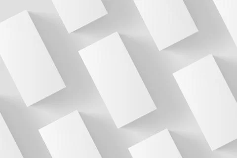 Rectangle Box White Blank 3D Rendering Mockup Stock Illustration