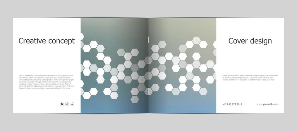 Rectangle brochure template layout, cover, annual report, magazine in A4 size Stock Illustration