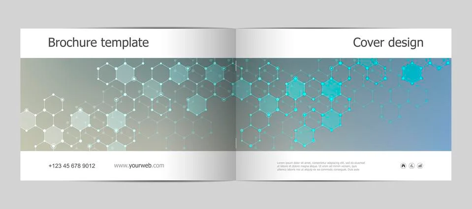 Rectangle brochure template layout, cover, annual report, magazine in A4 size Stock Illustration