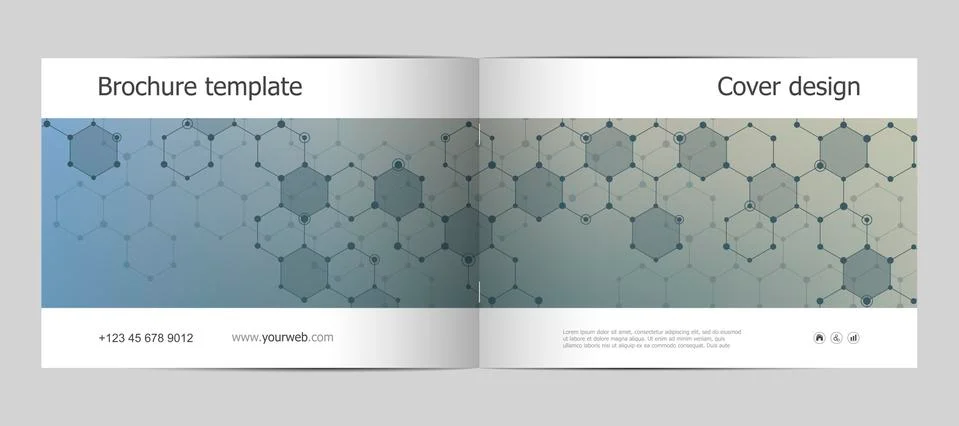 Rectangle brochure template layout, cover, annual report, magazine in A4 size Stock Illustration