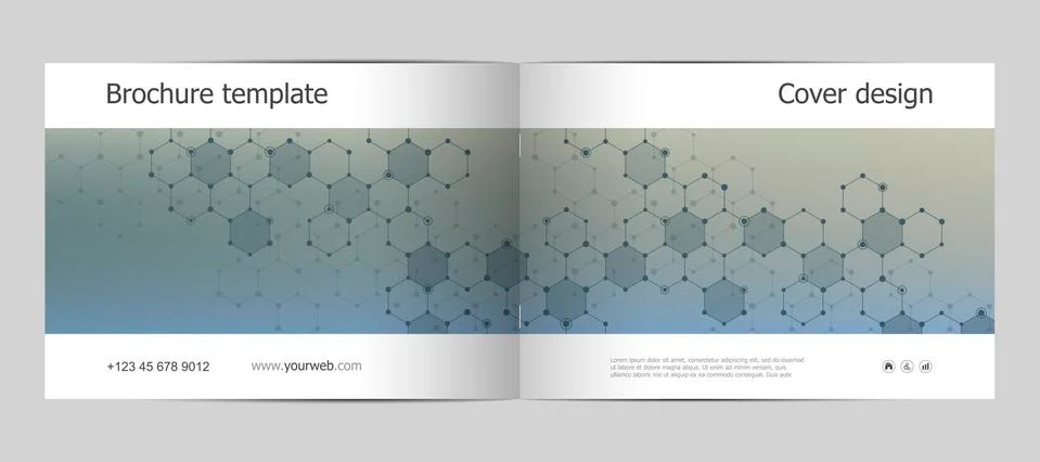 Rectangle brochure template layout, cover, annual report, magazine in A4 size Stock Illustration