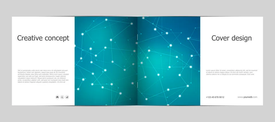 Rectangle brochure template layout, cover, annual report, magazine in A4 size Stock Illustration