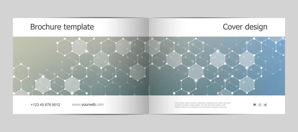 Rectangle brochure template layout, cover, annual report, magazine in A4 size Stock Illustration