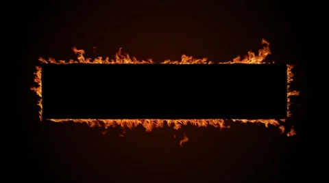 Rectangle Burning in Flames Stock Footage 64161230