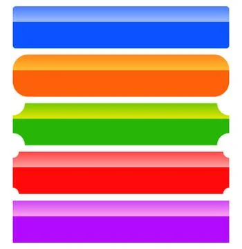 Rectangle button, banner background templates in 5 color Ilustración de archivo