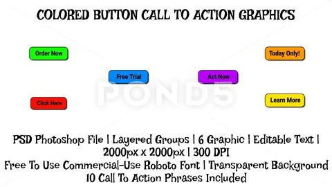 Rectangle Button Call To Action Button, PSD Video Graphic, Influencer Template PSD Template