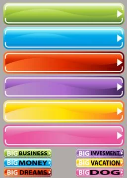 Rectangle button set Stock Illustration