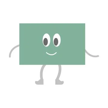 Rectangle cartoon geometric shape for kids to learn basic math education イラスト素材