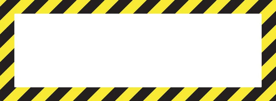 Rectangle Caution Striped Border Stock Illustration