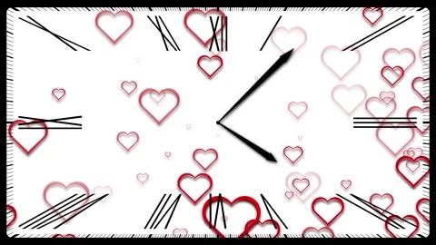 Rectangle clock with looping endless love symbols animation 库存影片 332813044