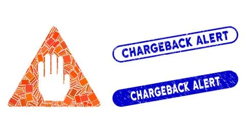 Rectangle Collage Alert with Distress Chargeback Alert Stamps Stock Illustration