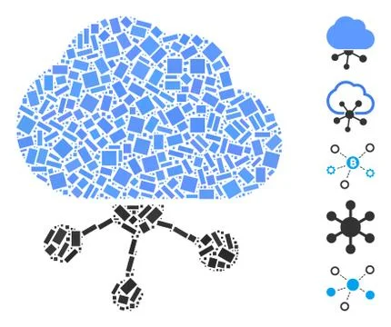 Rectangle Collage Cloud Network Ilustración de archivo