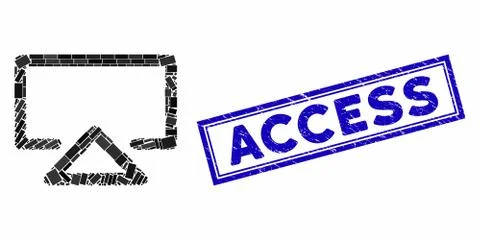Rectangle Collage Data Entry with Textured Access Stamp Illustrazione stock