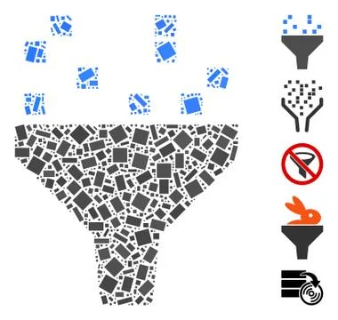 Rectangle Collage Data Filter Stock Illustration