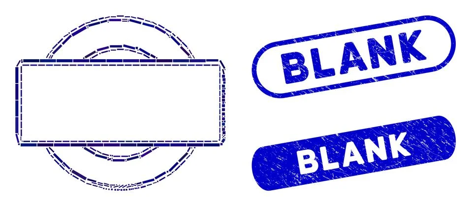 Rectangle Collage Double Round and Rectangle Frame with Distress Blank Stamps イラスト素材