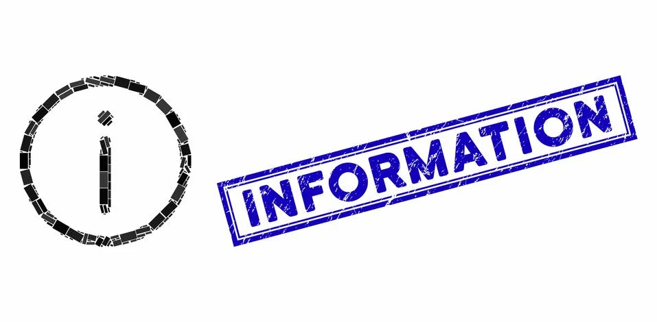 Rectangle Collage Information with Textured Information Seal Illustrazione stock