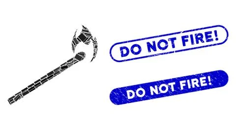 Rectangle Collage Match with Grunge Do Not Fire! Stamps Stock Illustration