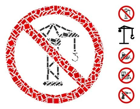 Rectangle Collage No Building Crane Ilustración de archivo