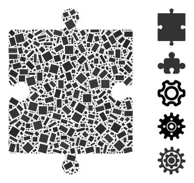 Rectangle Collage Puzzle Part 스톡 일러스트