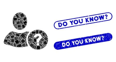 Rectangle Collage Question with Grunge Do You Know? Seals Stock Illustration