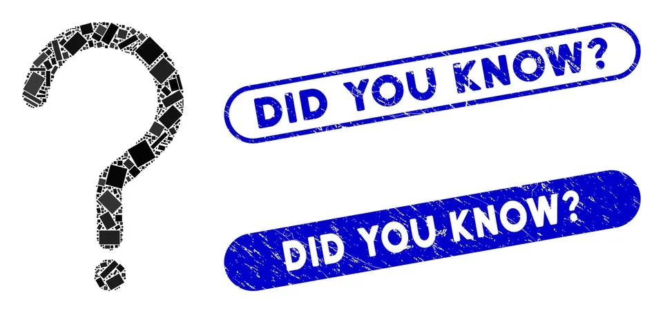 Rectangle Collage Question Sign with Grunge Did You Know? Seals 스톡 일러스트
